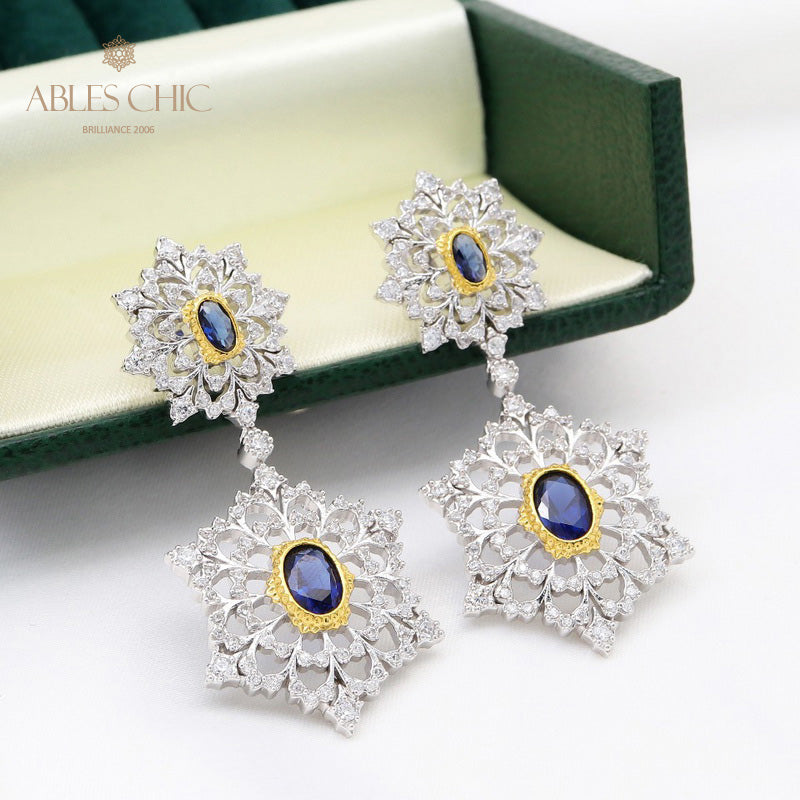 Boucles d'oreilles lustre aérées flocon de neige 5645