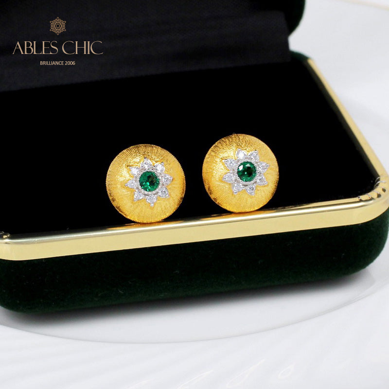 Boucles d'oreilles florales étoile dôme 5091