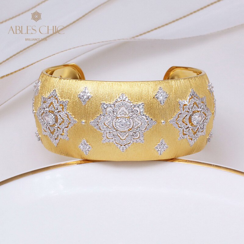 Bracelet Floral Émeraude Fretwork Dense 5231