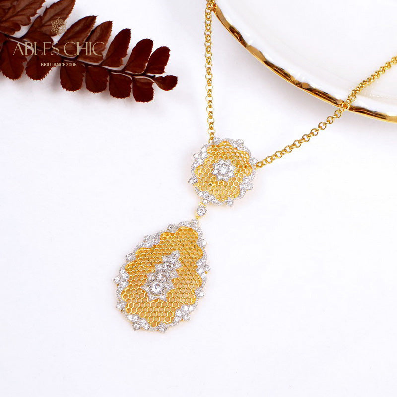Collier en nid d'abeille floral en dentelle 5552