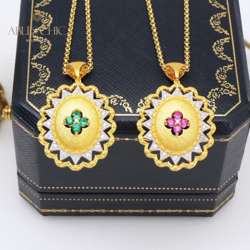 Pendentif Gemme Fleur Soyeuse 5419