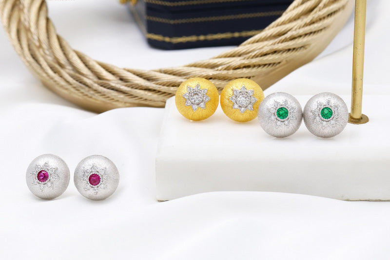 Boucles d'oreilles florales étoile dôme 5091