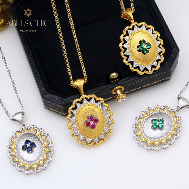 Pendentif Gemme Fleur Soyeuse 5419