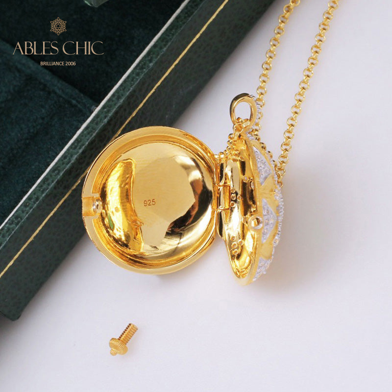 Pendentif médaillon rubis CZ 5210