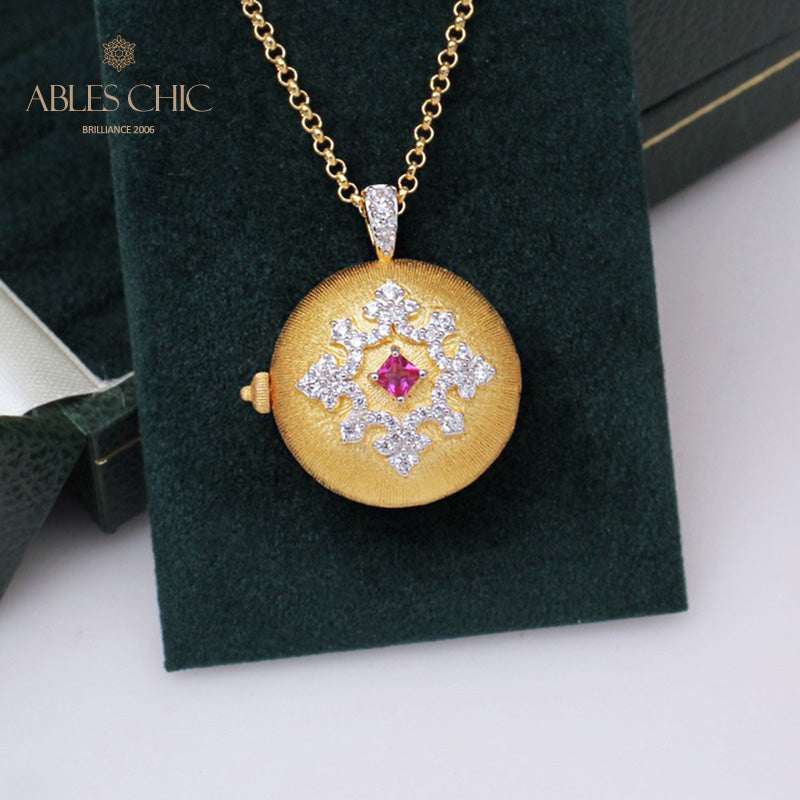 Collier médaillon gravure soyeuse 5214