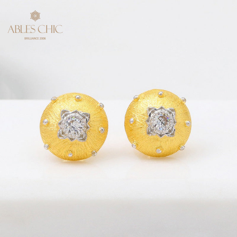 Boucles d'oreilles pierres précieuses florales en soie 5083