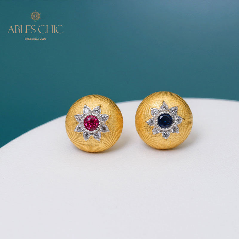 Boucles d'oreilles florales étoile dôme 5091