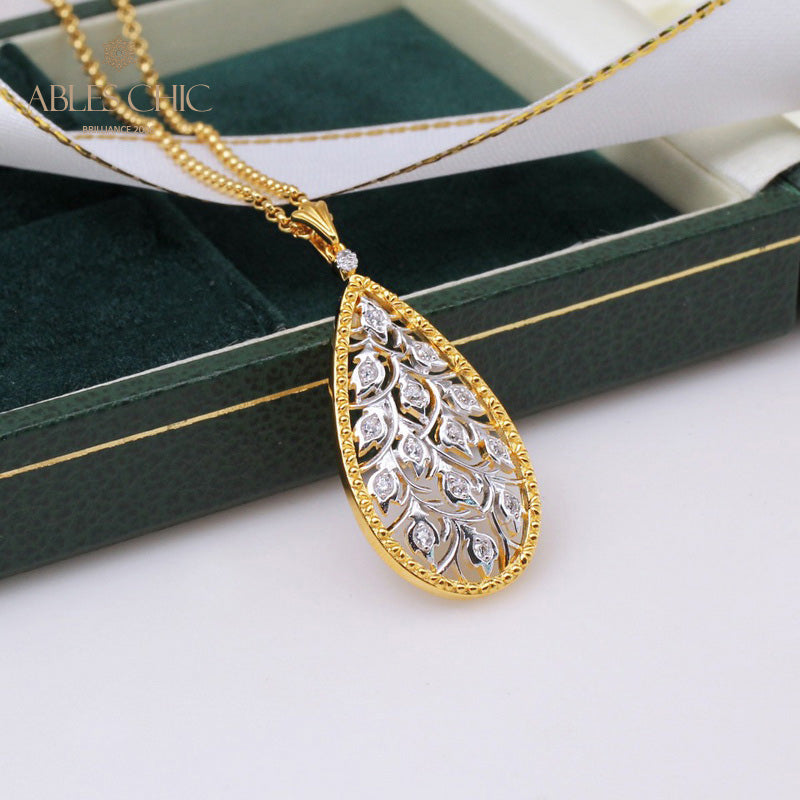 Collier en forme de goutte de boutons de rose 5275