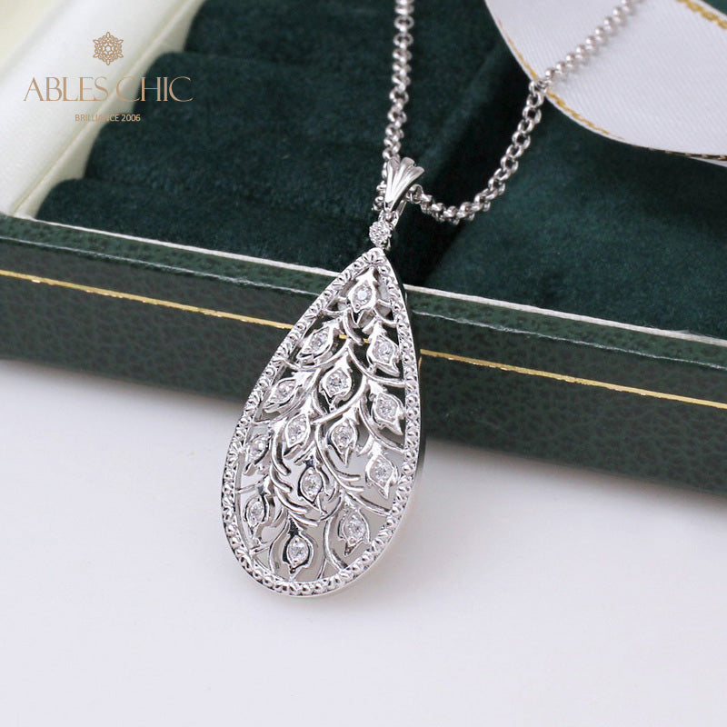 Collier en forme de goutte de boutons de rose 5275