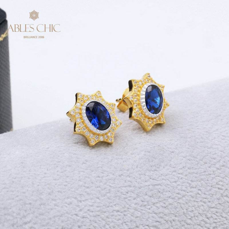Solatiare Boucles d'oreilles étoile saphir 5471