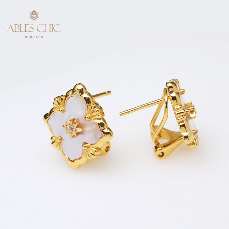 Boucles d'oreilles florales étoile trèfle 5035