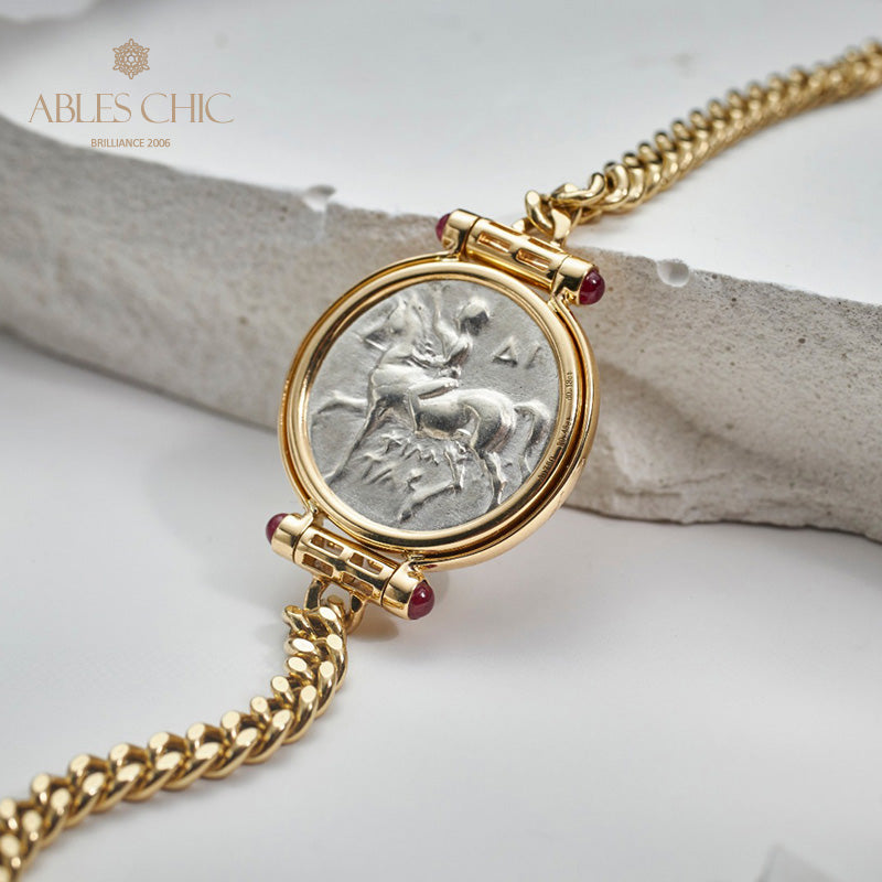 Bracelet médaillon dauphin grec