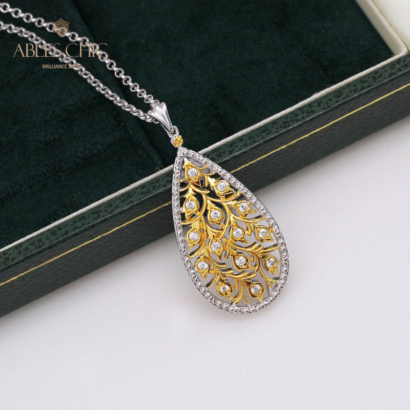 Collier en forme de goutte de boutons de rose 5275