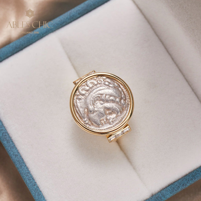 Bague à pièces de monnaie en lires d'Héraclès de Byzance