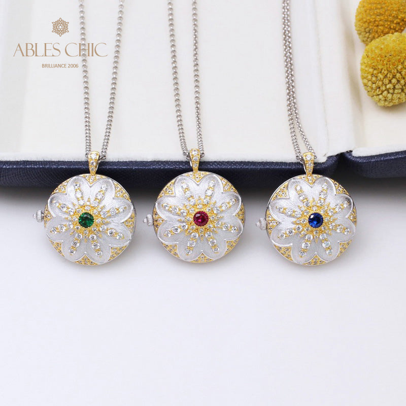 Pendentif médaillon vintage Gem Star 5318