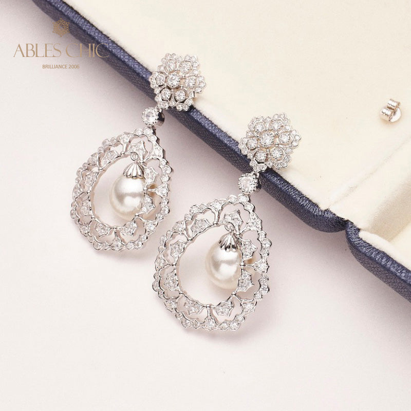 Boucles d'oreilles en filigrane de pétales de rose 6276
