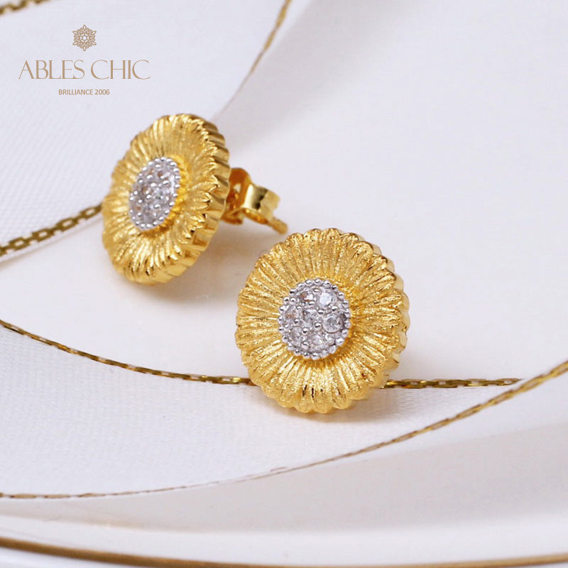 Boucles d'oreilles à tige en forme de marguerite florale 5260