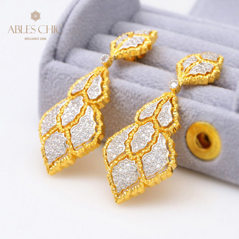 Boucles d'oreilles florales en nid d'abeille 5166