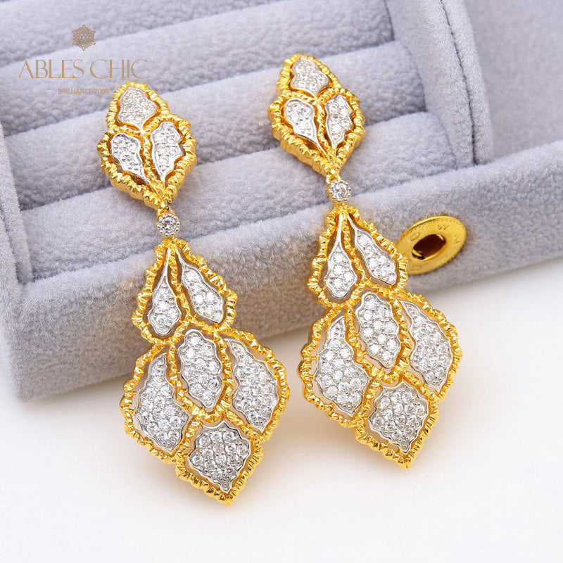 Boucles d'oreilles florales en nid d'abeille 5166