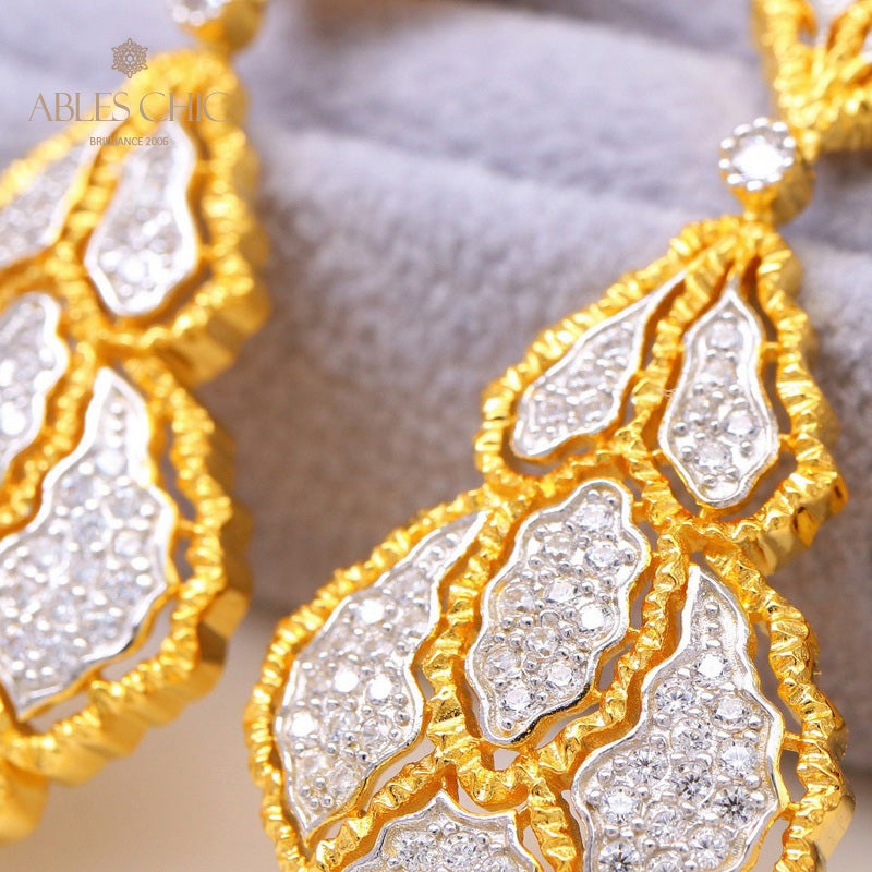 Boucles d'oreilles florales en nid d'abeille 5166