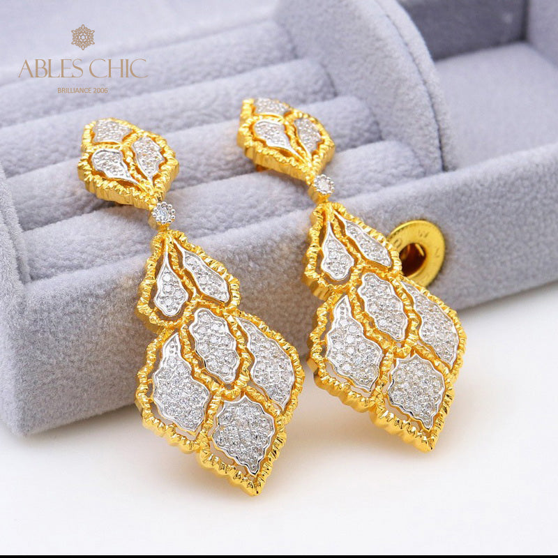 Boucles d'oreilles florales en nid d'abeille 5166