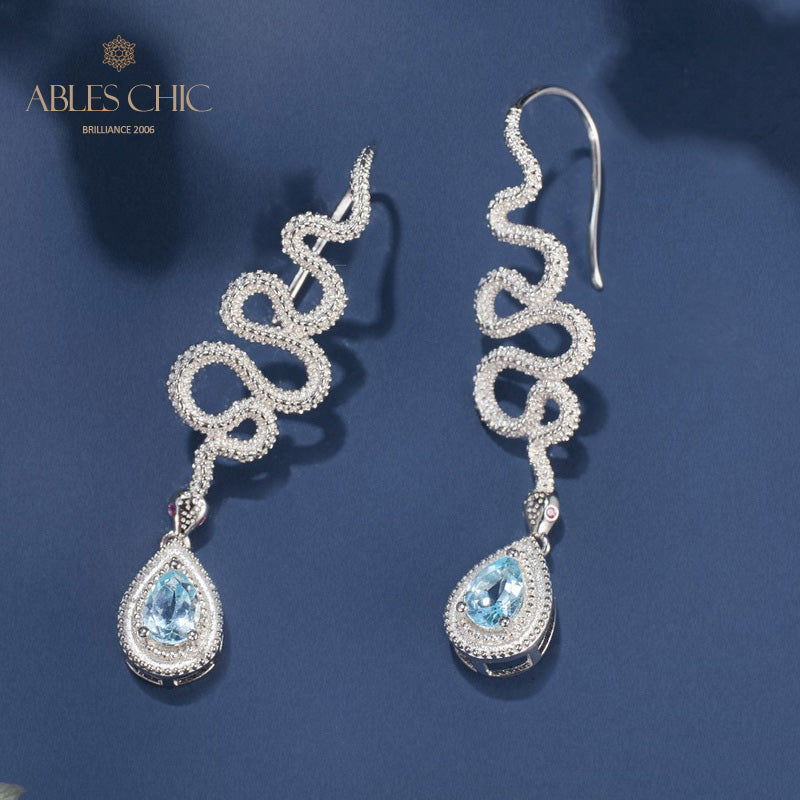 Boucles d'oreilles Topaze Serpent Crawlers 6049