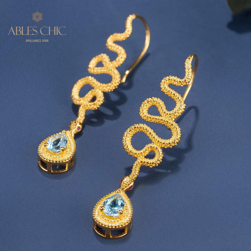 Boucles d'oreilles Topaze Serpent Crawlers 6049