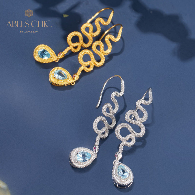 Boucles d'oreilles Topaze Serpent Crawlers 6049