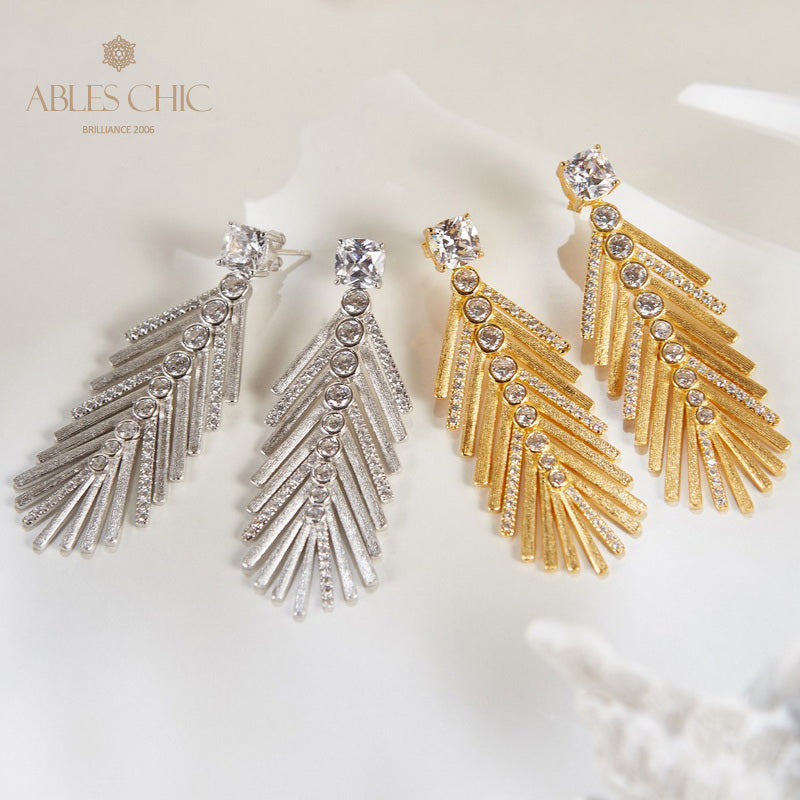 Boucles d'oreilles aiguille de cyprès soyeux 6135
