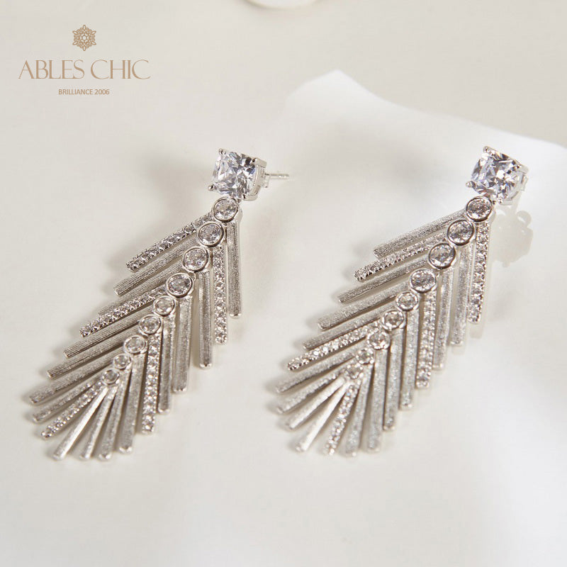 Boucles d'oreilles aiguille de cyprès soyeux 6135