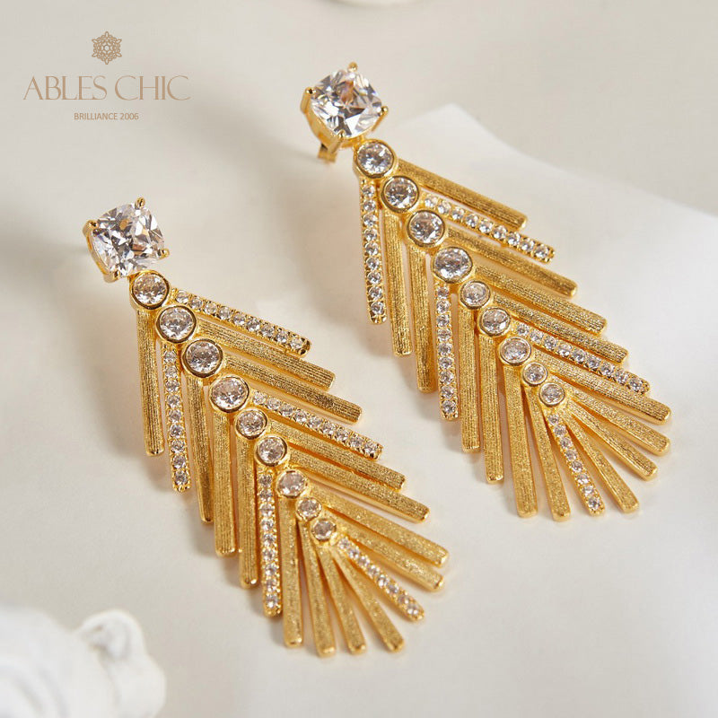 Boucles d'oreilles aiguille de cyprès soyeux 6135