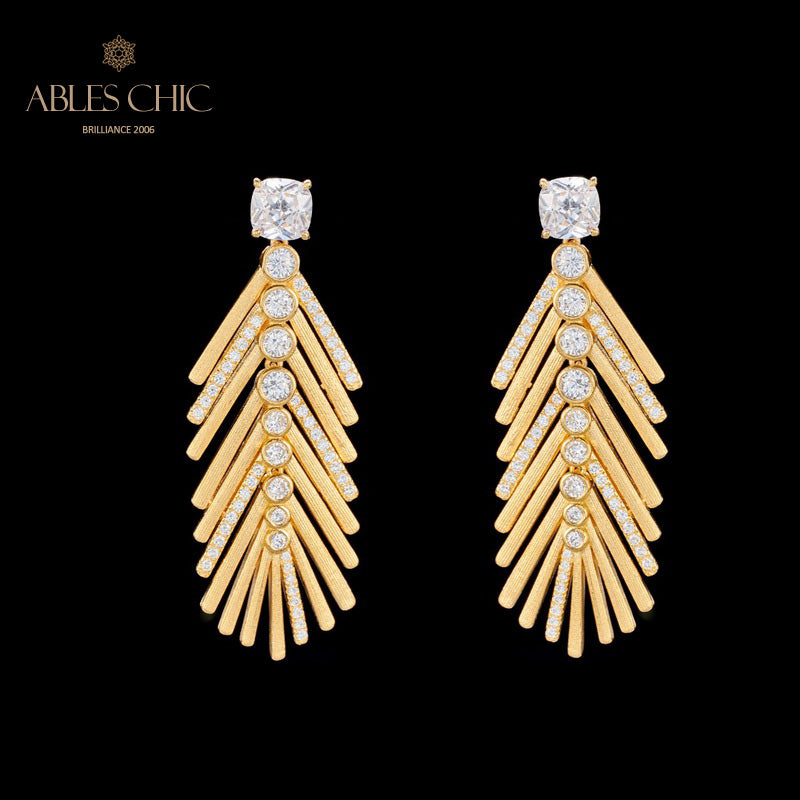 Boucles d'oreilles aiguille de cyprès soyeux 6135