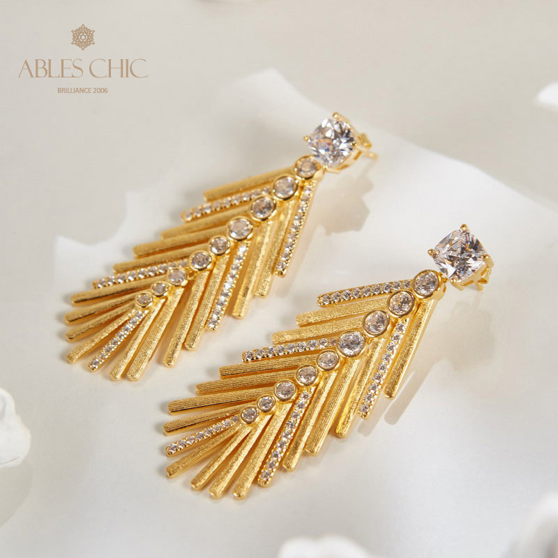 Boucles d'oreilles aiguille de cyprès soyeux 6135