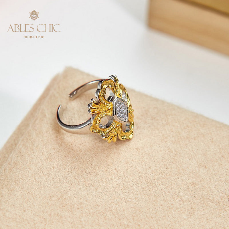 Bague en filigrane de trèfle emblématique 6051