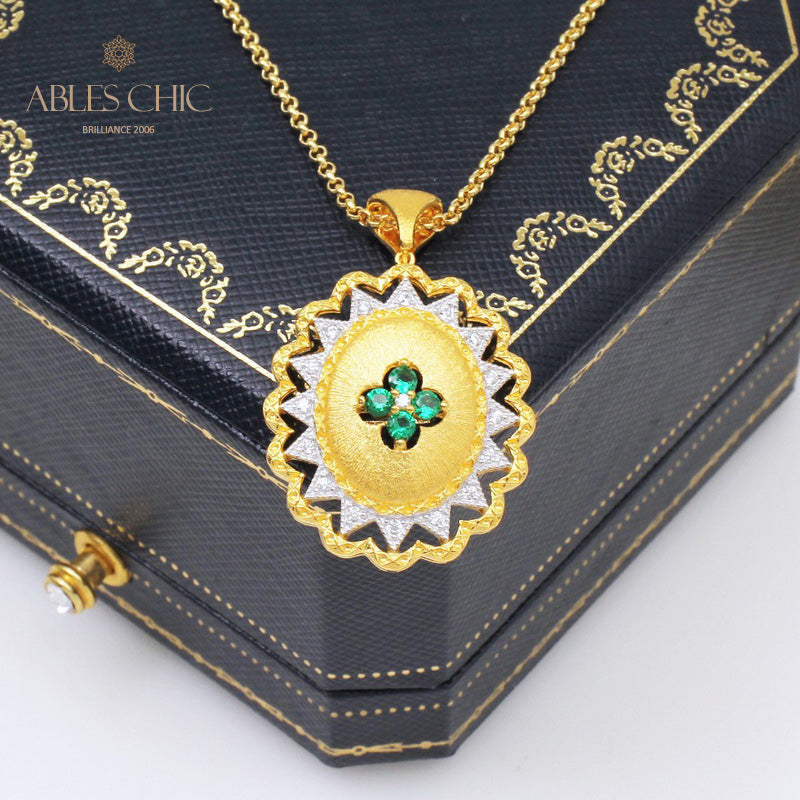 Pendentif Gemme Fleur Soyeuse 5419