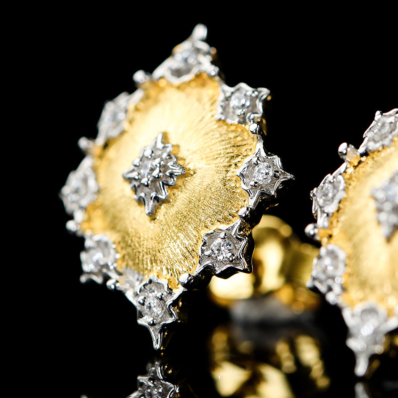 Boucles d'oreilles soyeuses ajourées denses 203734