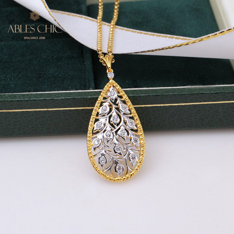 Collier en forme de goutte de boutons de rose 5275