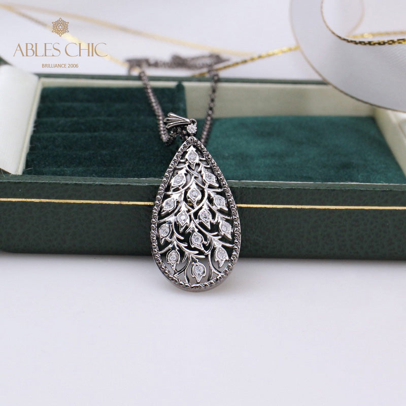Collier en forme de goutte de boutons de rose 5275