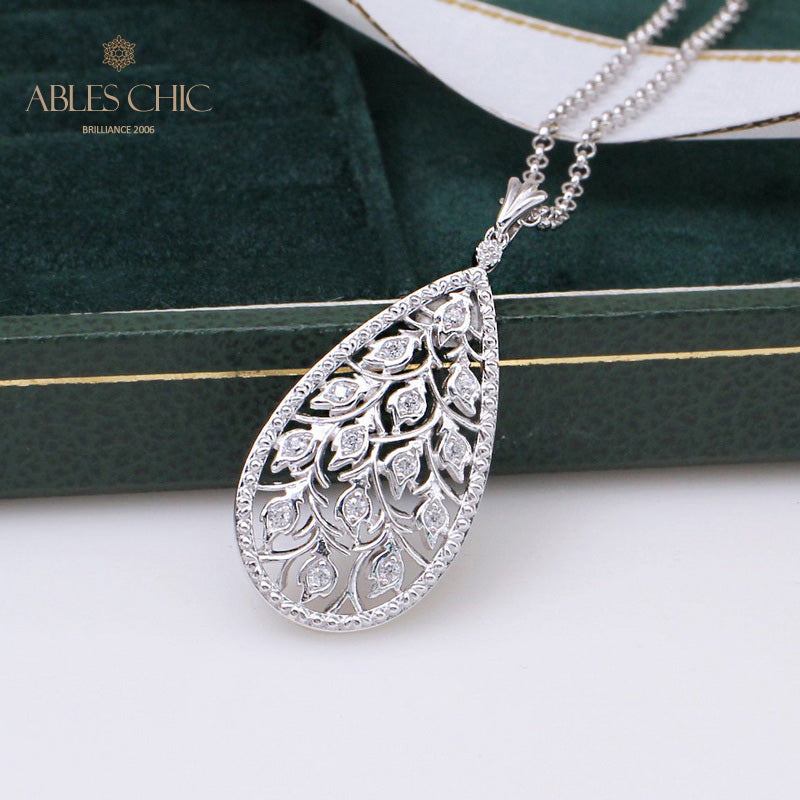 Collier en forme de goutte de boutons de rose 5275