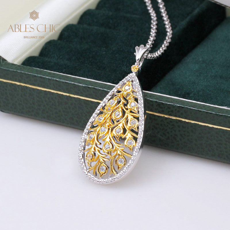 Collier en forme de goutte de boutons de rose 5275
