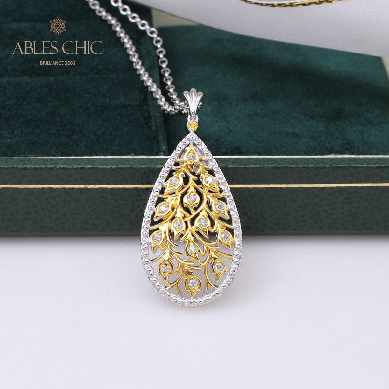 Collier en forme de goutte de boutons de rose 5275