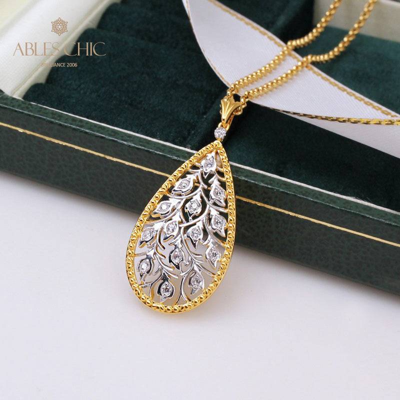 Collier en forme de goutte de boutons de rose 5275