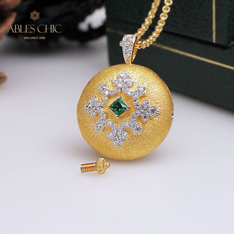Collier médaillon gravure soyeuse 5214