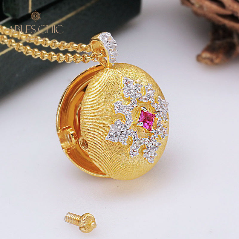 Collier médaillon gravure soyeuse 5214