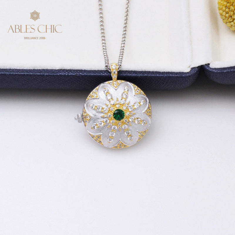 Pendentif médaillon vintage Gem Star 5318