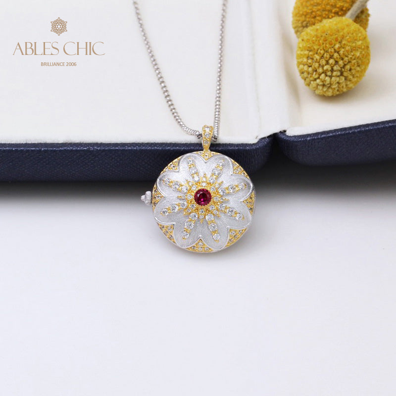 Pendentif médaillon vintage Gem Star 5318