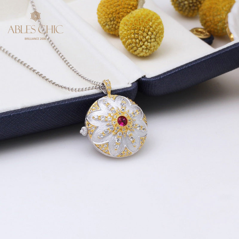 Pendentif médaillon vintage Gem Star 5318