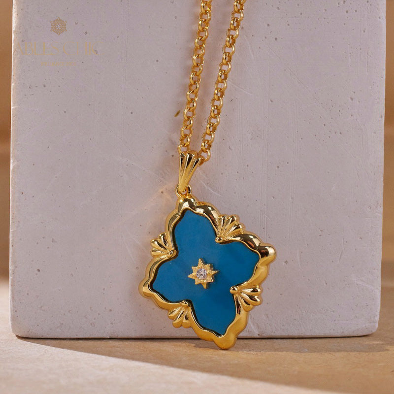 Collier Trèfle Turquoise 5791