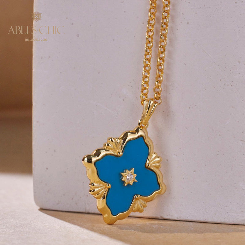 Collier Trèfle Turquoise 5791