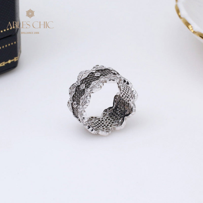 Bague Aérée en Dentelle Pétales de Rose 5068